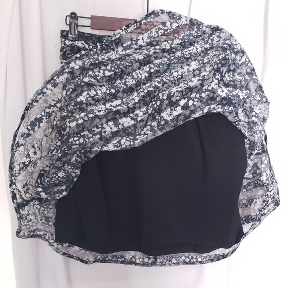 Xhilaration Multicolor Floral Stripe Splatter Sheer Ruffle Short Skirt Size M - Picture 9 of 13